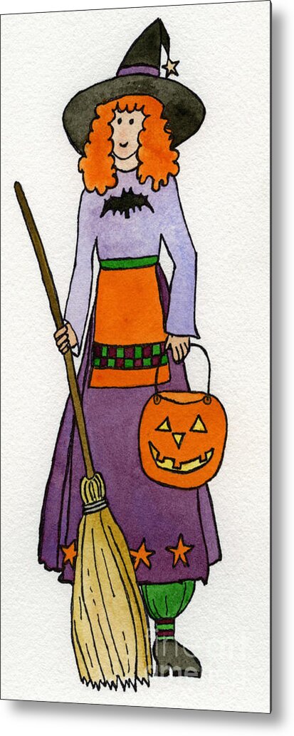 Friend Print Metal Print featuring the painting Friendly Witch by Norma Appleton