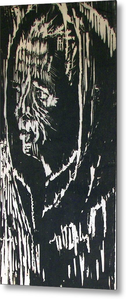  Metal Print featuring the painting Homeless Woman by Patricia Trudeau