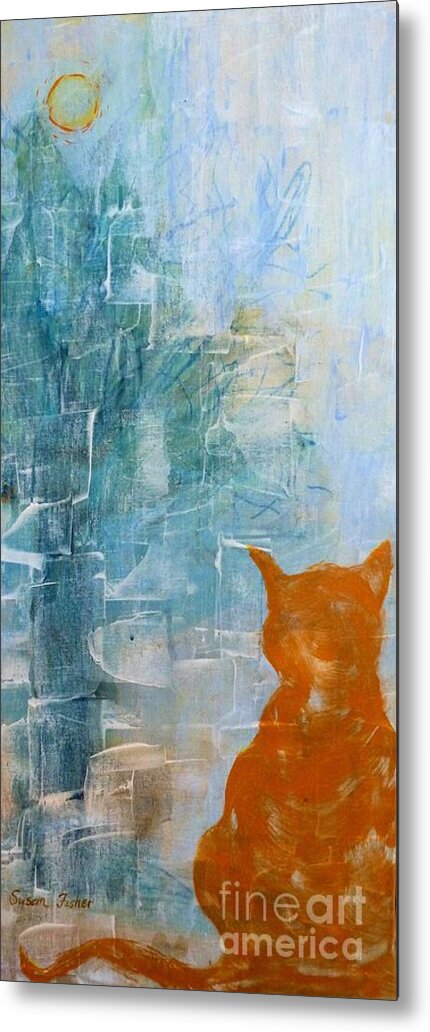 Cats Metal Print featuring the painting Inside Cat by Susan Fisher