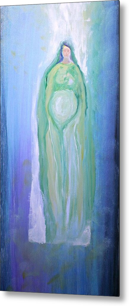 Art Metal Print featuring the painting Mother Mary Eternal Love by Alma Yamazaki