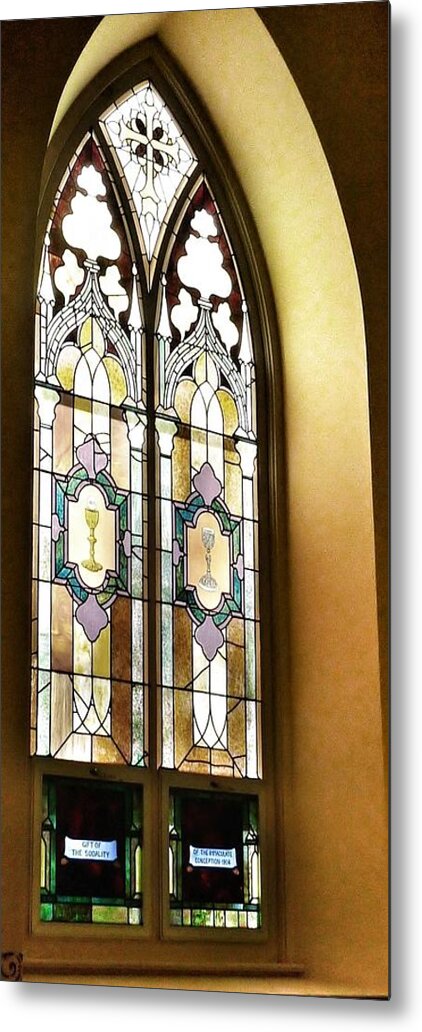 Window Metal Print featuring the photograph Stained Glass Window in Arch by Susan Garren
