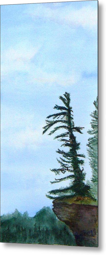 Tree Metal Print featuring the painting Lone Sentinel #1 by Peggy King