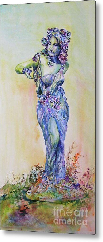 Statue Metal Print featuring the painting A Moment In time by Mary Haley-Rocks