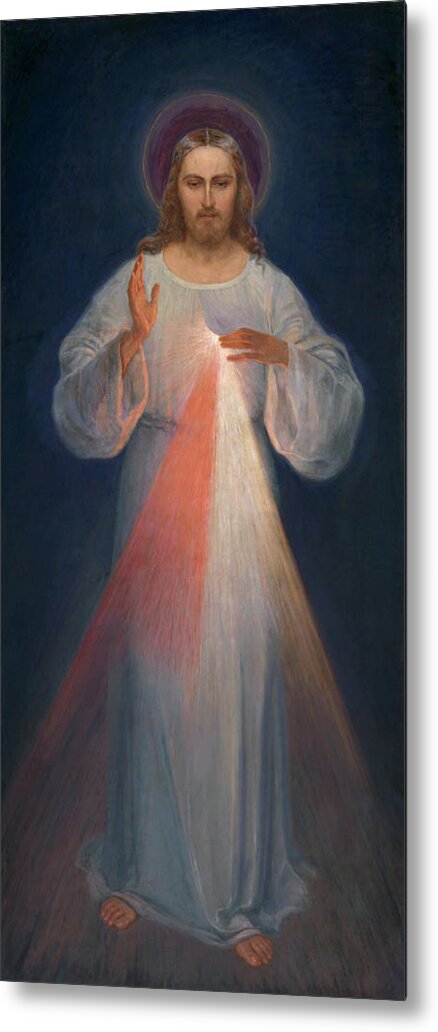 Divine Mercy Metal Print featuring the painting Divine Mercy by Kazimierowski Eugene