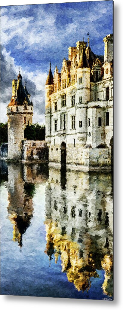 Chateau De Chenonceau Metal Print featuring the photograph Evening falls at the Castle by Weston Westmoreland