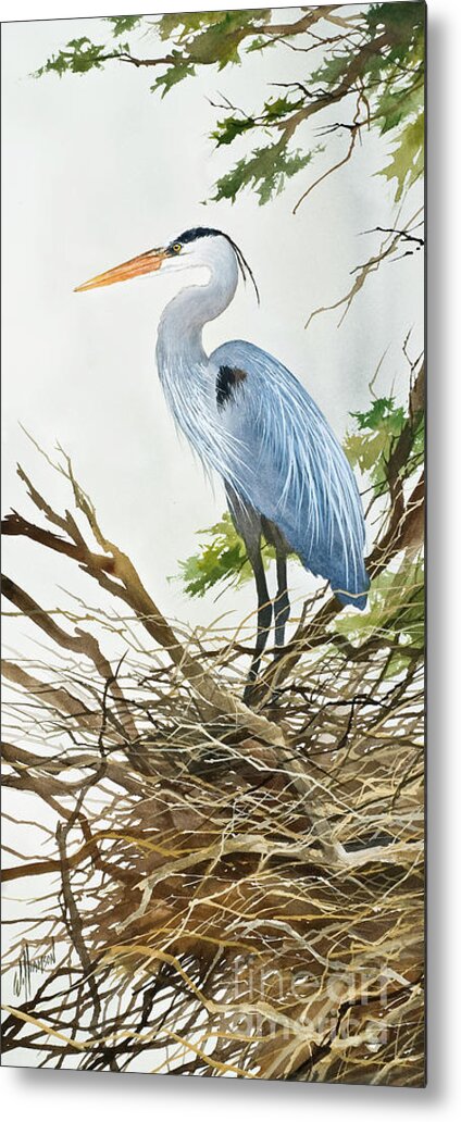 Heron Metal Print featuring the painting Herons Nest by James Williamson
