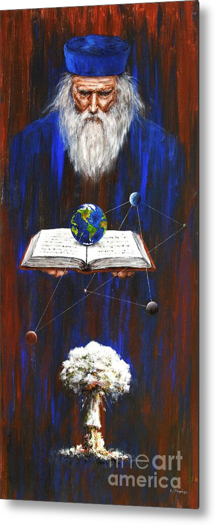 Oracle Metal Print featuring the painting Nostradamus by Arturas Slapsys