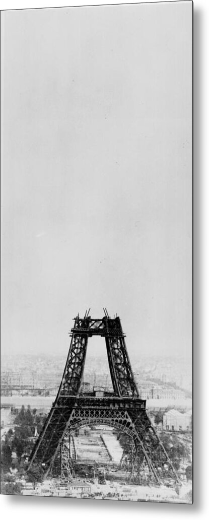 1880-1889 Metal Print featuring the photograph Eiffel Construction 6 by Henry Guttmann Collection