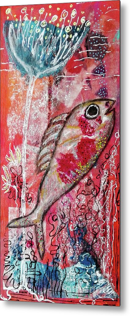Fish Metal Print featuring the mixed media Penelope Fish by Mimulux Patricia No