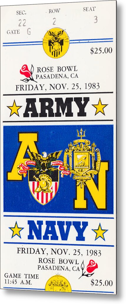 Army Navy Game Metal Print featuring the mixed media Army Navy Game 1983 by Row One Brand
