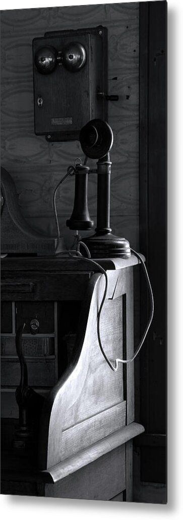Photography Metal Print featuring the photograph Antique Phone On Desk, Historic by Panoramic Images