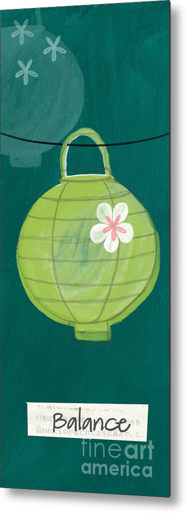 Balance Metal Print featuring the painting Green Lantern by Linda Woods