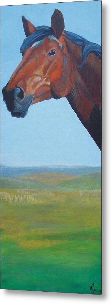 Horse Metal Print featuring the painting Horse Head Painting by Mike Jory