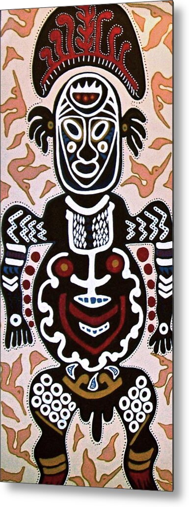 Papua New Guinea Metal Print featuring the painting Papua New Guinea Manggi by Carol Tsiatsios