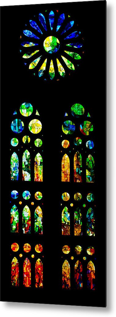 Sagrada Familia Metal Print featuring the photograph Stained Glass Windows - Sagrada Familia Barcelona Spain by Georgia Mizuleva