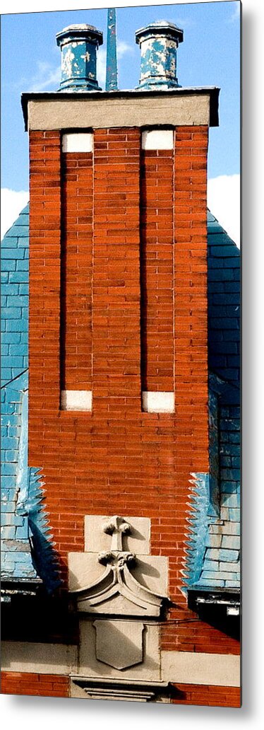 Chimney Metal Print featuring the photograph Smokestack For Two by Burney Lieberman