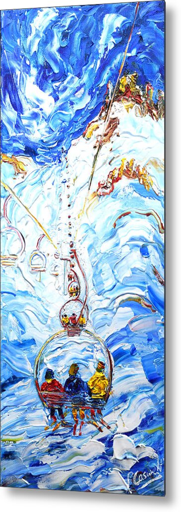 Tignes Metal Print featuring the painting 3 On A Chair by Pete Caswell