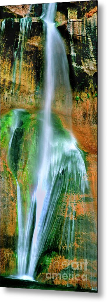 Utah Landscape Metal Print featuring the photograph Panorama Lower Calf Creek Falls Escalante NM Utah by Dave Welling