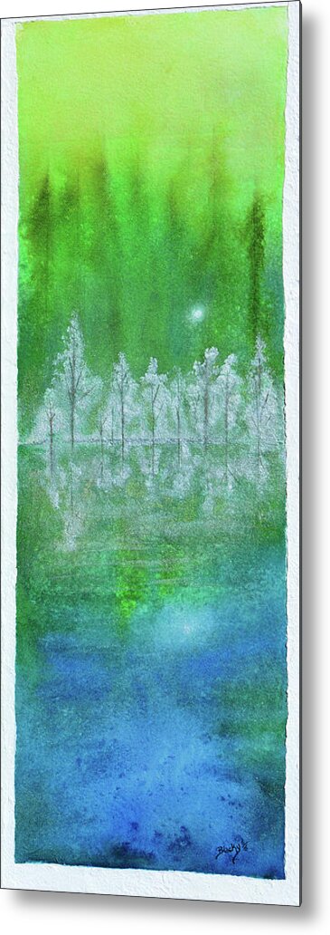 Abstract Landscape Metal Print featuring the painting Rising Mist by Donna Blackhall