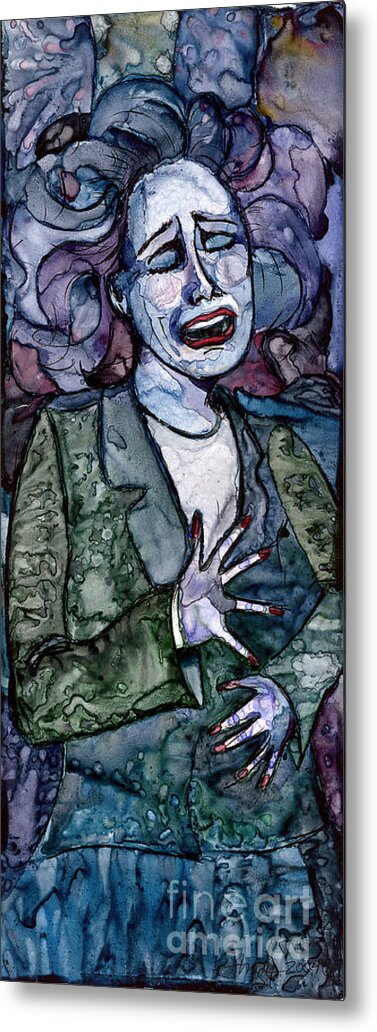 Sing Metal Print featuring the painting Singing Lady-Blues by Amy Stielstra