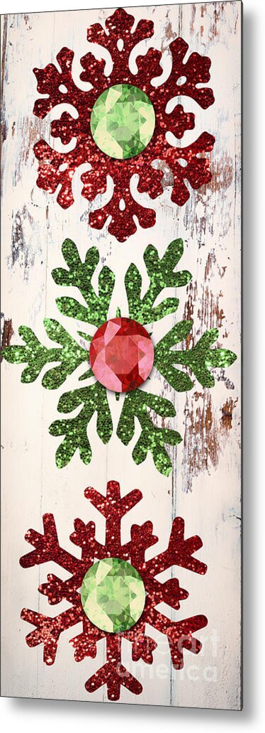 Snowflakes Metal Print featuring the painting Snow Glitter by Mindy Sommers