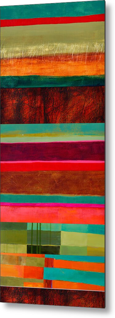Abstract Art Metal Print featuring the painting Stripe Assemblage 1 by Jane Davies