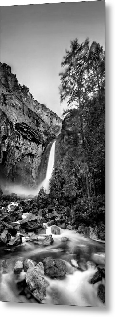 Yosemite National Park Metal Print featuring the photograph Yosemite Waterfall BW by Az Jackson