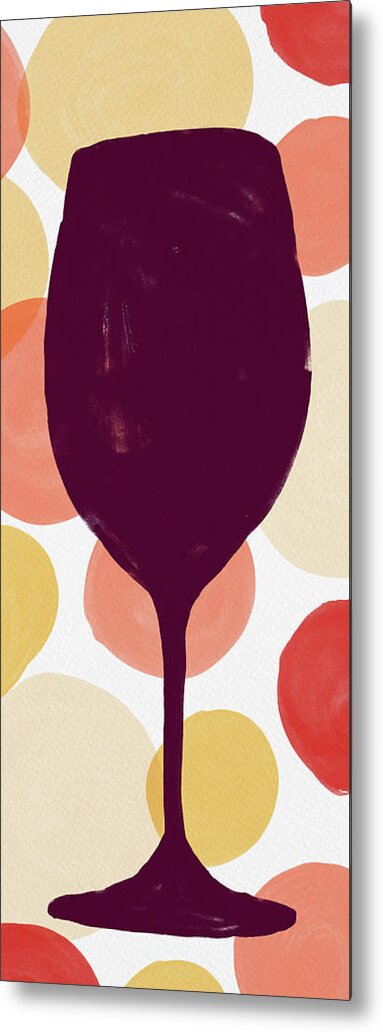 Wine Metal Print featuring the painting Bold Modern Wine Glass Art by Jen Montgomery