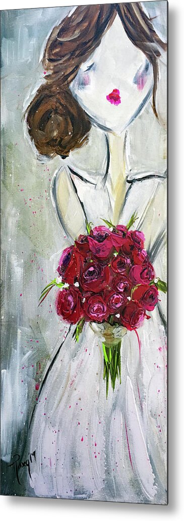 Bride Metal Print featuring the painting Blushing Bride by Roxy Rich