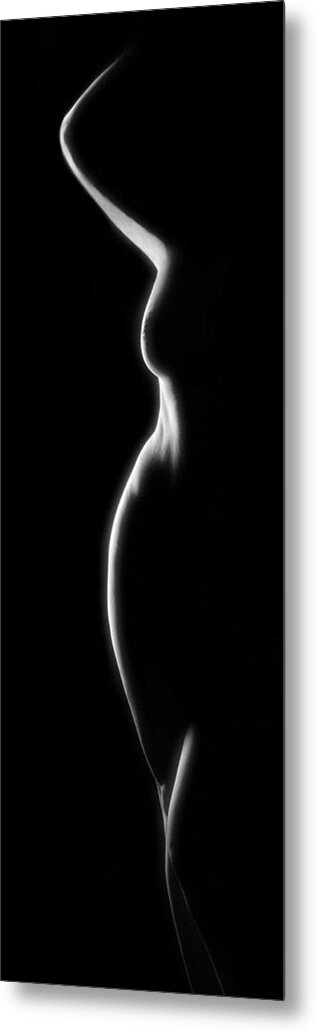 Black And White Metal Print featuring the photograph 3044 Infinity Line a nude by Chris Maher 1 to 3 Ratio by Chris Maher