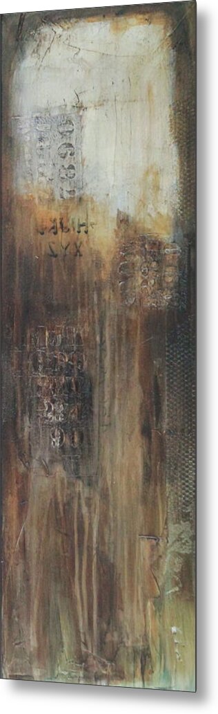 Abstract In Greens Metal Print featuring the painting Lost Panel #3 by Lauren Petit