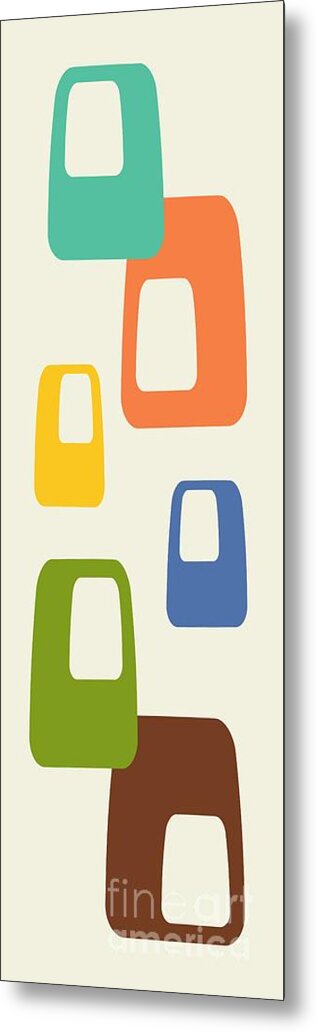Mid Century Modern Metal Print featuring the digital art Oblongs by Donna Mibus
