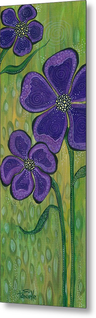 Purple Flowers Metal Print featuring the painting Dream by Tanielle Childers