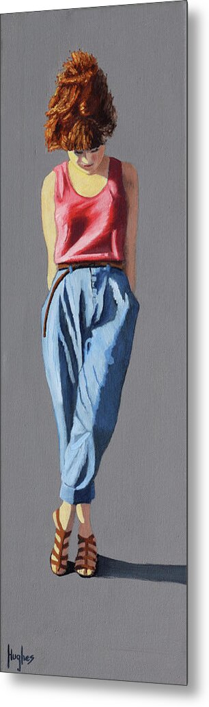 Girl Metal Print featuring the painting Girl Standing by Kevin Hughes