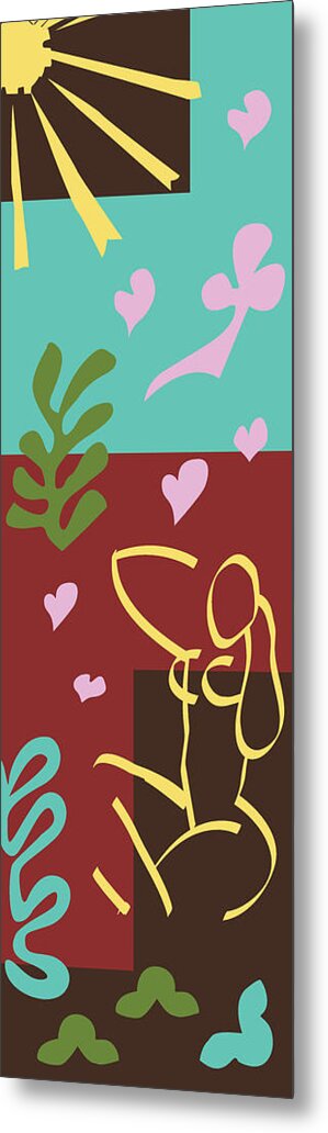 Henri Matisse Metal Print featuring the painting Health - Celebrate Life 3 by Xueling Zou