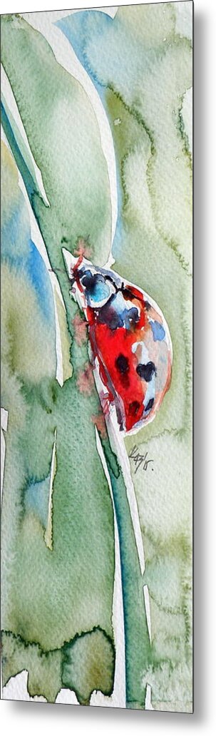 Ladybird Metal Print featuring the painting Ladybird by Kovacs Anna Brigitta