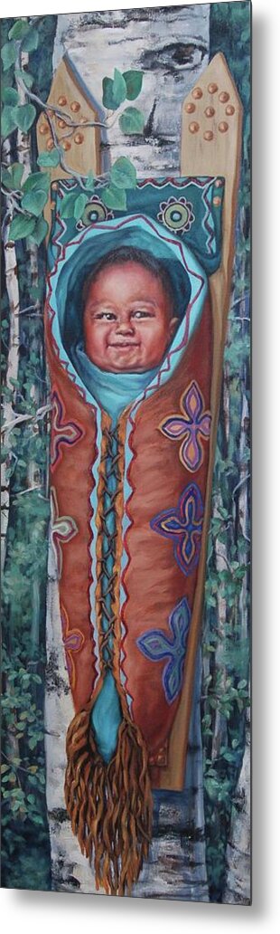 Papoose Metal Print featuring the painting Papoose by Christine Lytwynczuk