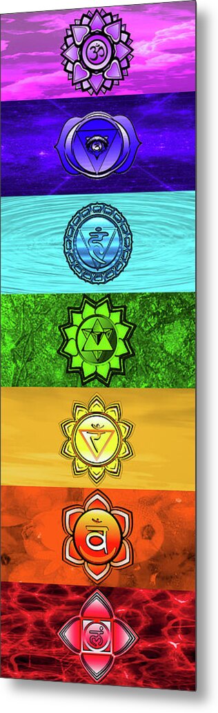 Yoga Metal Print featuring the painting Rainbow Of Spiritual Power by Stephen Humphries