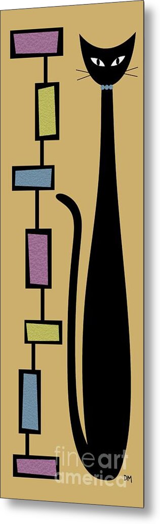 Cat Metal Print featuring the digital art Rectangle Cat 3 by Donna Mibus