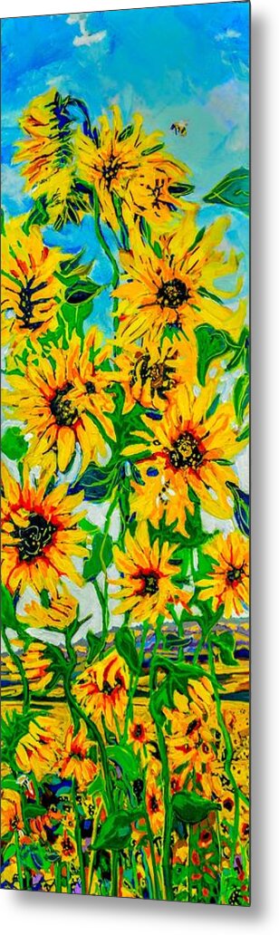 Sunflowers Metal Print featuring the painting Ashkenazi Sunflowers by Marysue Ryan