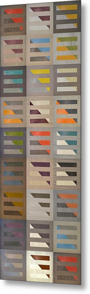 Abstract Metal Print featuring the painting Color Grid Study 2.0 by Michelle Calkins