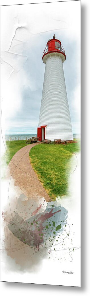 Lighthouse Metal Print featuring the mixed media Standing Tall by Moira Law