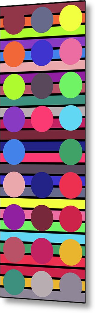 Abstract Metal Print featuring the drawing Stripe Circle Alphabet Vertical by Revad Codedimages
