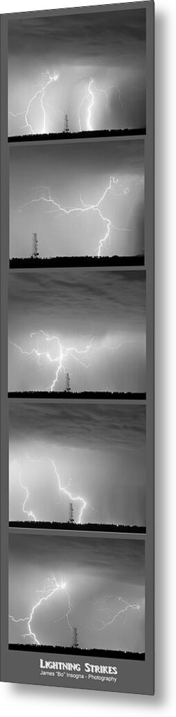 Lightning Metal Print featuring the photograph Lightning Strikes 5 Image Vertical Progression by James BO Insogna