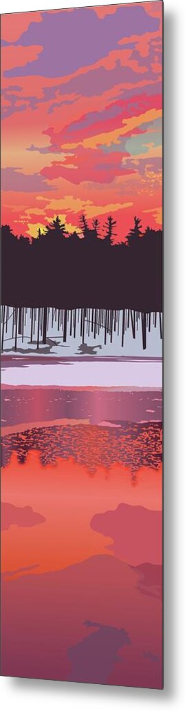 Winter Metal Print featuring the digital art Fire and Ice by Marian Federspiel
