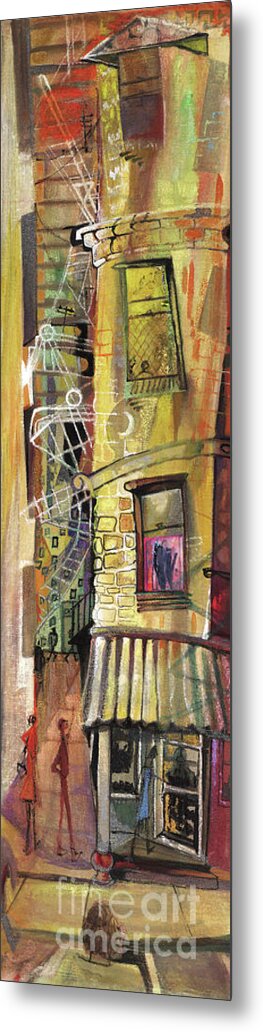 Apartment Buildings Metal Print featuring the painting Apartment by Cherie Salerno