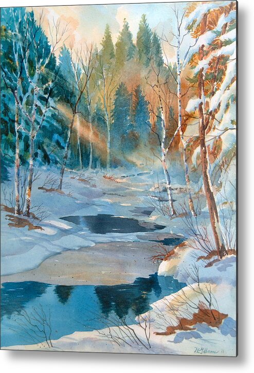 Spring Metal Print featuring the painting Hinchinbrooke Creek in Spring #1 by David Gilmore