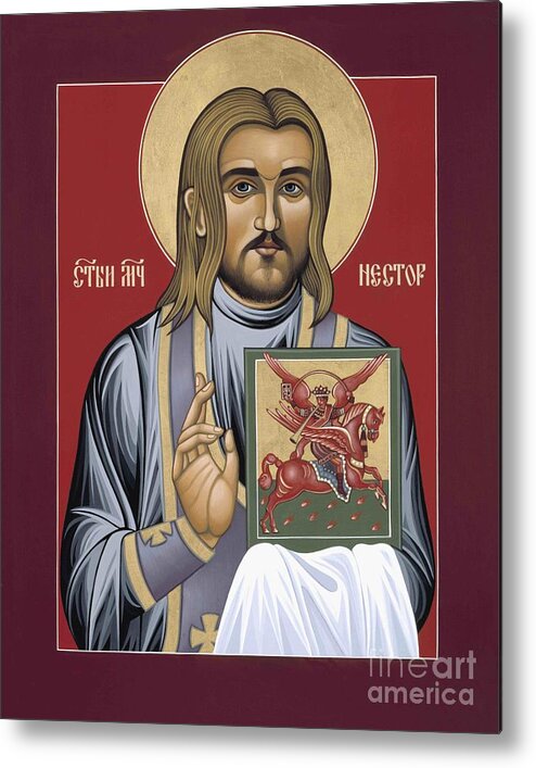 Holy New Martyr Nestor Savchuk Metal Print featuring the painting Holy New Martyr Nestor Savchuk 069 by William Hart McNichols