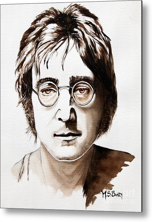 John Lennon Metal Print featuring the painting John Lennon #1 by Maria Barry