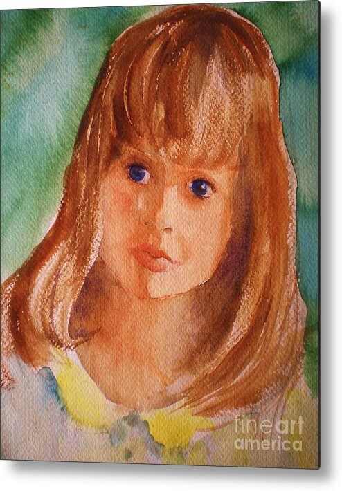 Girl Metal Print featuring the painting Mary's Little Girl #1 by Suzanne McKay